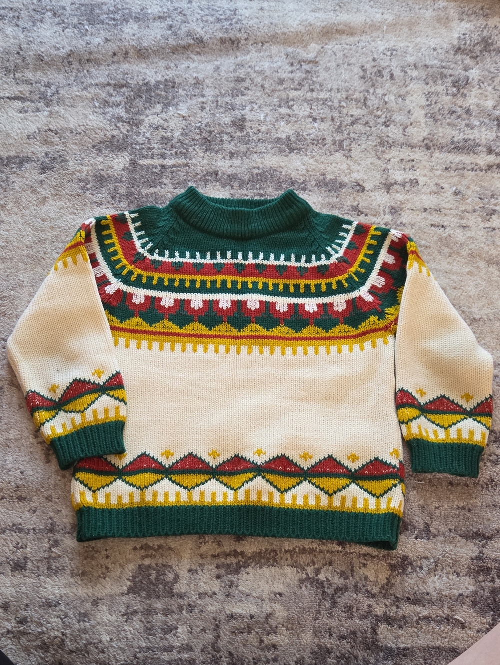 Vintage Kentfield Pattern Sweater Childrens Size Estimat 6 Made in Korea Unisex
